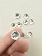 10mm Swarovski 2072 Round Rose Cut Foil Flat back Clear Crystal 10 Piece Lot