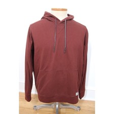 Eddie Bauer Men's L Maroon Red Pullover Hoodie Everyday Pocket Drawstring