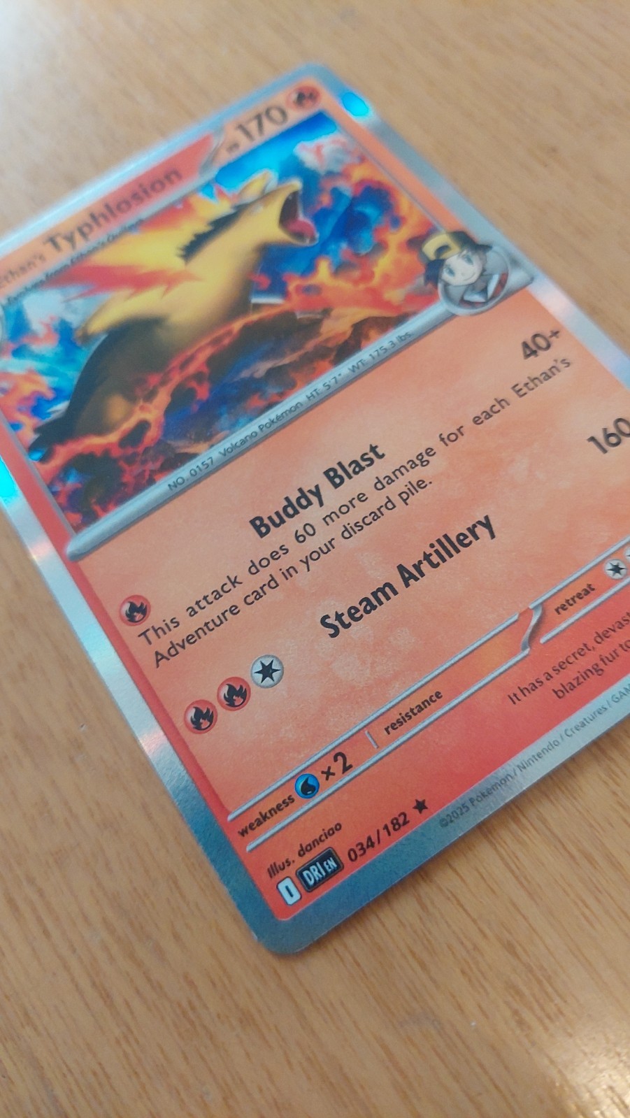 Ethan's Typhlosion 34/182 Holographic Pokemon Card