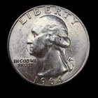 1964 Washington Quarter 90% Silver $0.25 FV Circulated Pre-1965 US Coin - 21-01