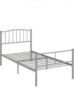 Single Bed Frame 3ft Newton Silver Metal Childrens Kids Bedroom Furniture
