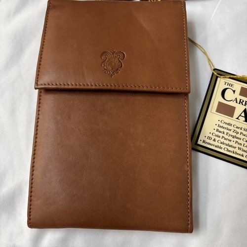 VTG Michael Stevens Leather Carry All Crossbody Wallet Bag Genuine Leather Brown - Picture 9 of 14