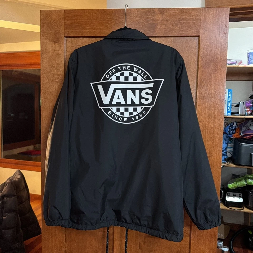 Original vintage style Vans Torrey Black Windbreaker Jacket lined Medium - Image 2 of 4