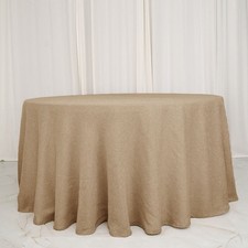NATURAL 108" Round Faux Burlap Tablecloth Wedding Party Linens