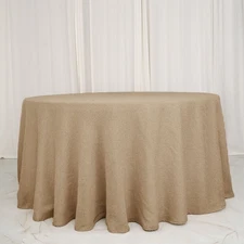 NATURAL 108" Round Faux Burlap Tablecloth Wedding Party Linens