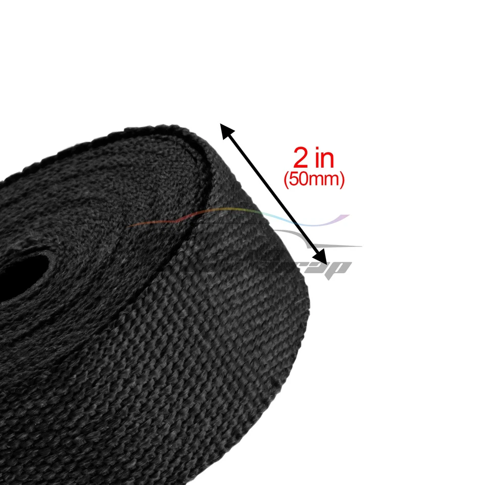 Cinta térmica de aislamiento de cabezal colector envolvente térmica de escape rojo de 2 rollos x 2" 50 pies Foto 2 de 4