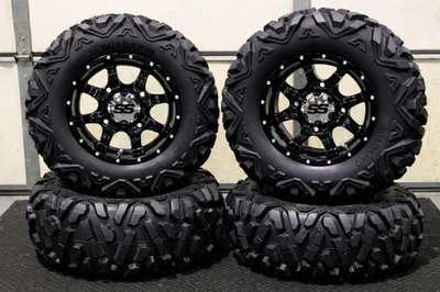 SPORTSMAN 800 27'' QUADKING ATV TIRE 14'' COBRA BLK WHEEL KIT POL3CA BIGGHORN