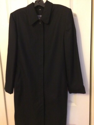 Valerie Stevens Pure Wool  black Coat Women s 14 pit-pit 21   length 40