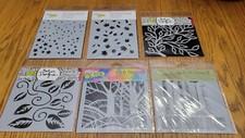 Lot/6 NEW The Crafters Workshop TCW Stencil Reusable Stencils Leaves Star Floral