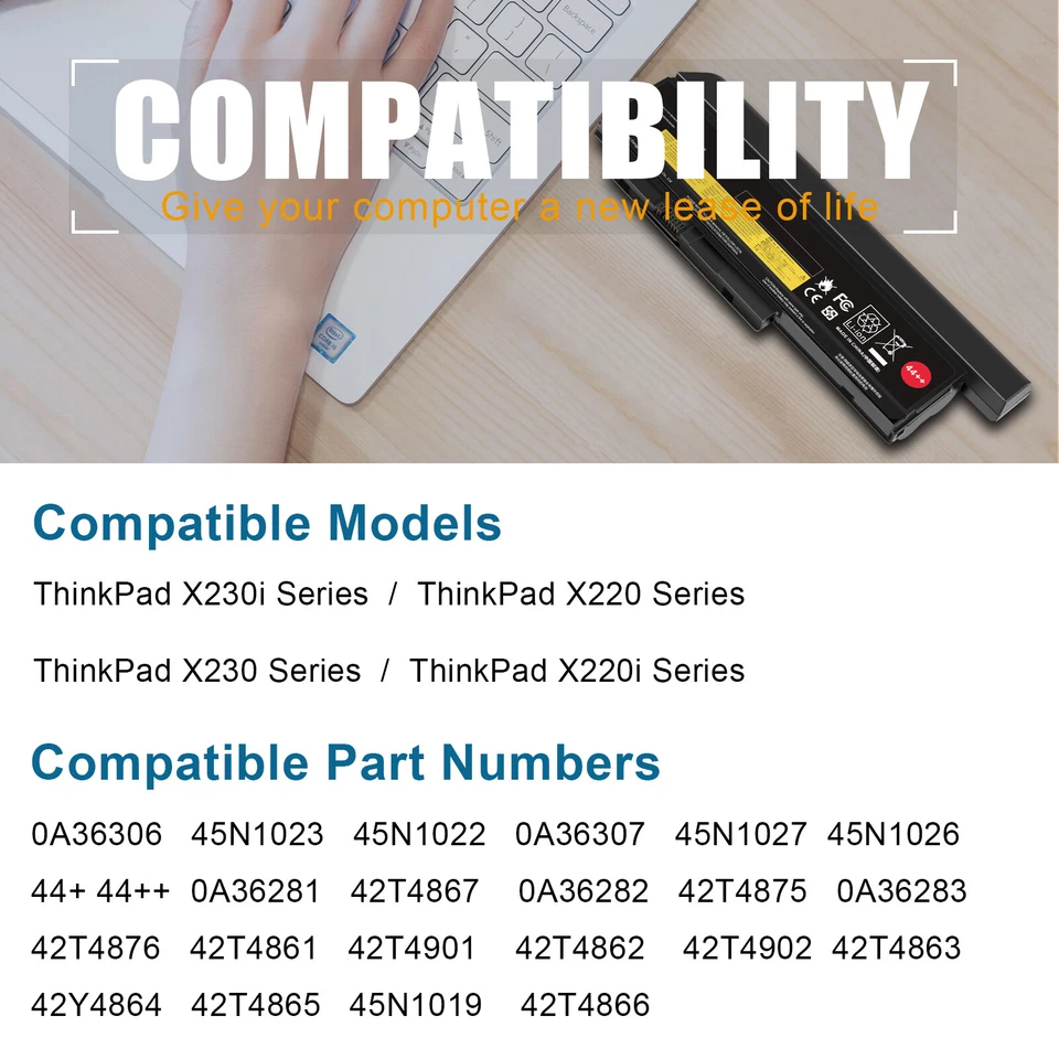 Batería 44++ X230 X220 X220i para Lenovo-ThinkPad 0A36281 45N1027 45N1029 0A36307 Foto 3 de 4