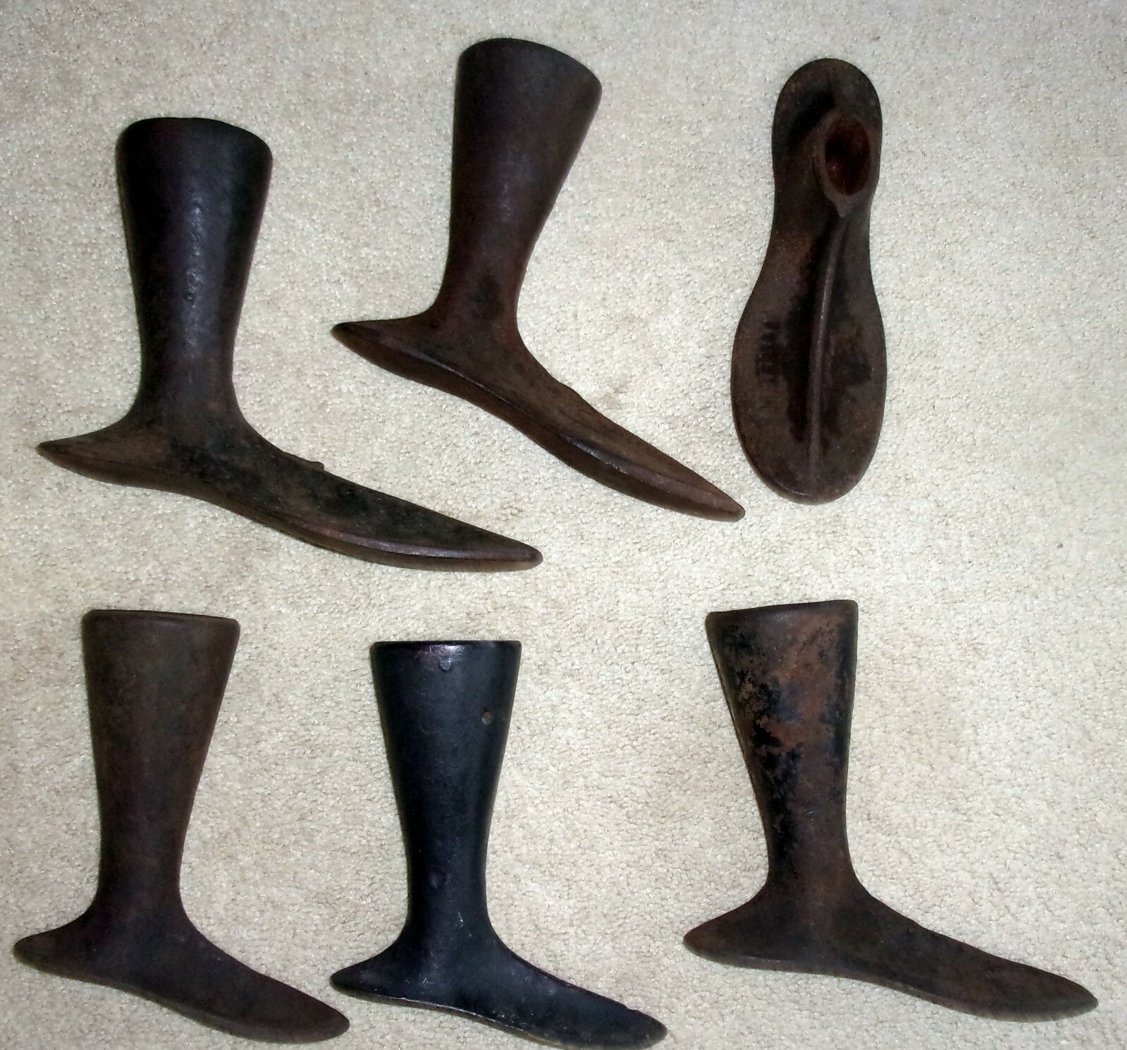 lot Vintage Cast Iron Shoe Cobbler Molds Form Child Size