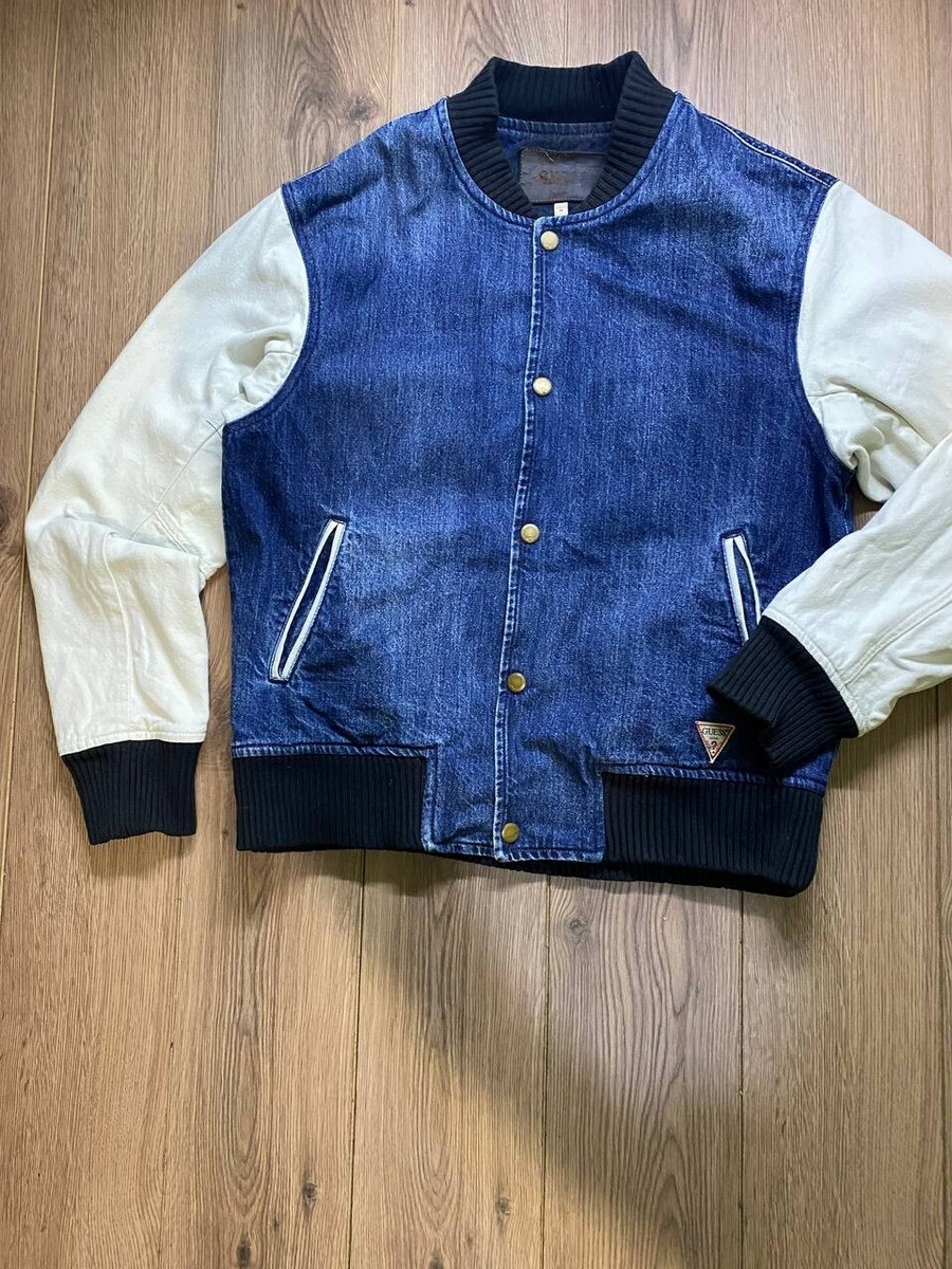 Vintage Guess x ASAP Rocky Varsity Bomber Denim Jacket Size M