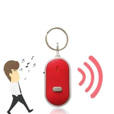 LED Key Finder Whistle Alarm Anti-Lost Flashing Sound Locator with Keyring