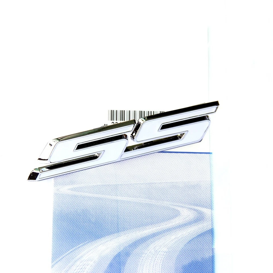 1x Pegatina Insignia Emblema SS OEM 3D para Serie Camaro Blanco Brillante Foto 2 de 3