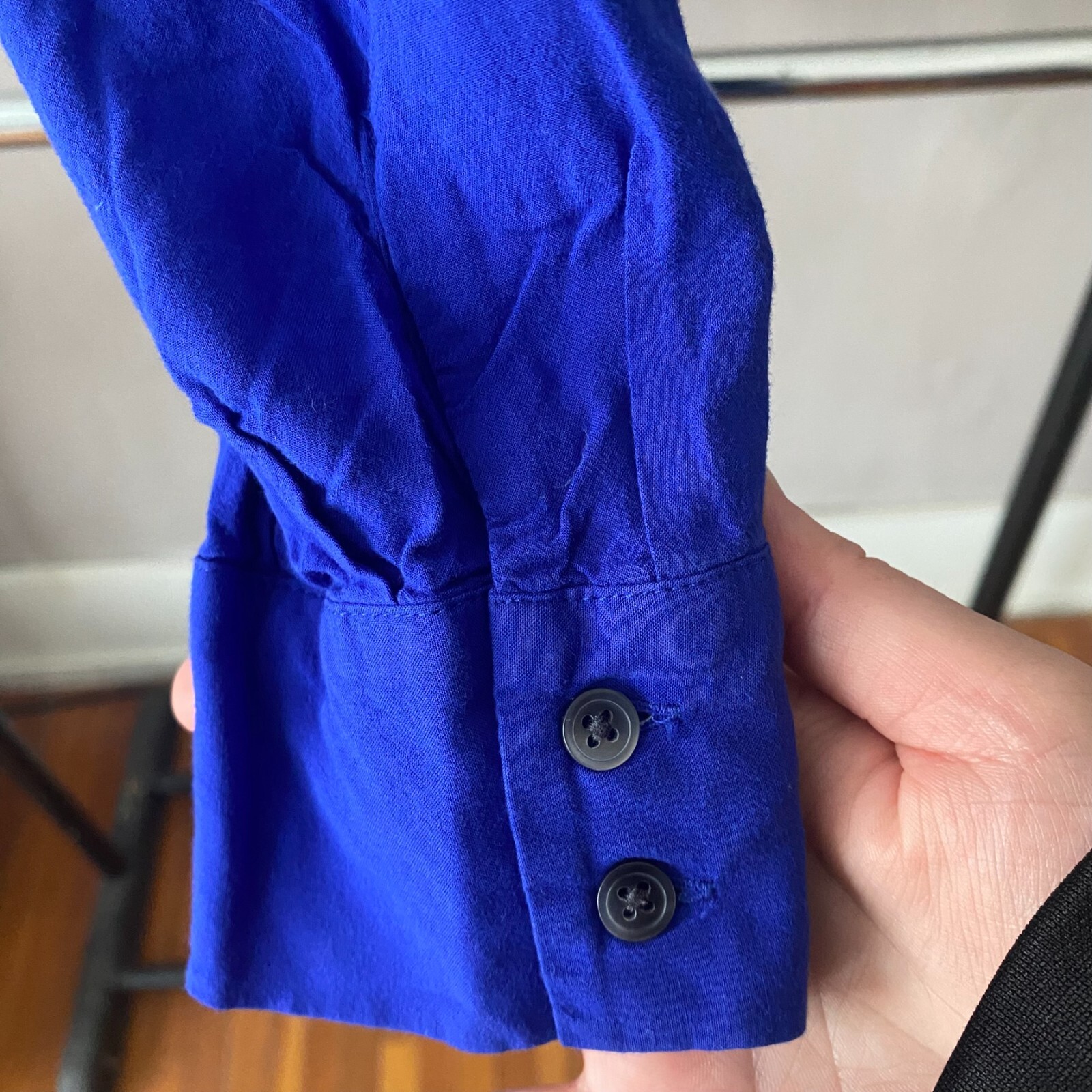 GAP Maternity Shirt Size Medium Blue Long Sleeve … - image 3