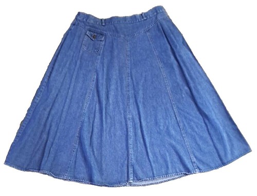 Vintage Express Blue Floral Embroidered Denim Mini Skirt, Size 4