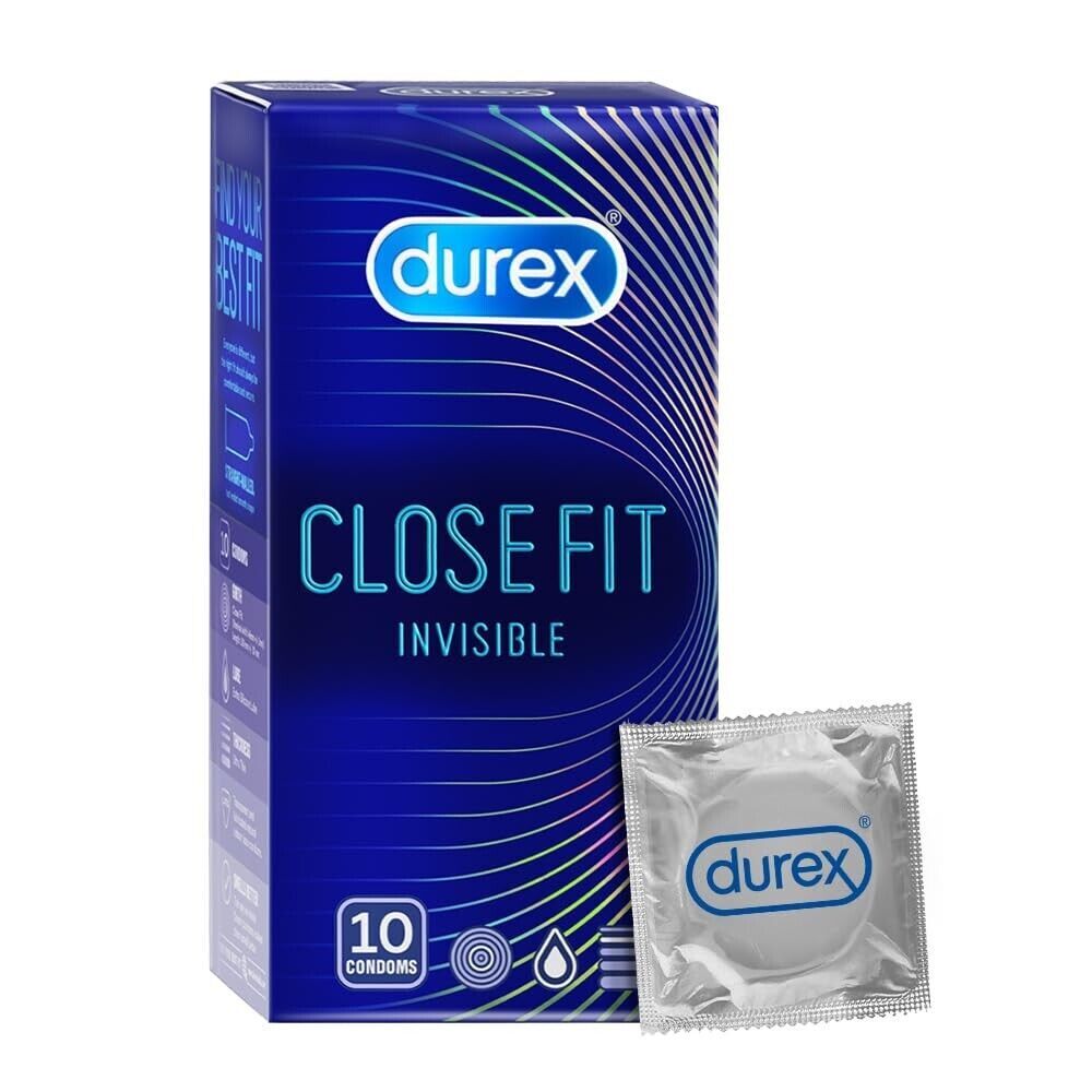 Durex Close Fit unsichtbare Kondome für Männer 10 STÄHLUNG bessere Passform…