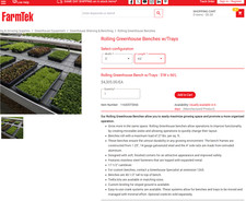 5 X 55 Commercial Rolling Greenhouse Benches 5 X 55 Commercial Rolling Greenhouse Benches