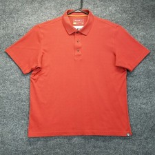 Eddie Bauer Travex Shirt Men Large L Burnt Orange Short Sleeve 3 Button Polo Y2K