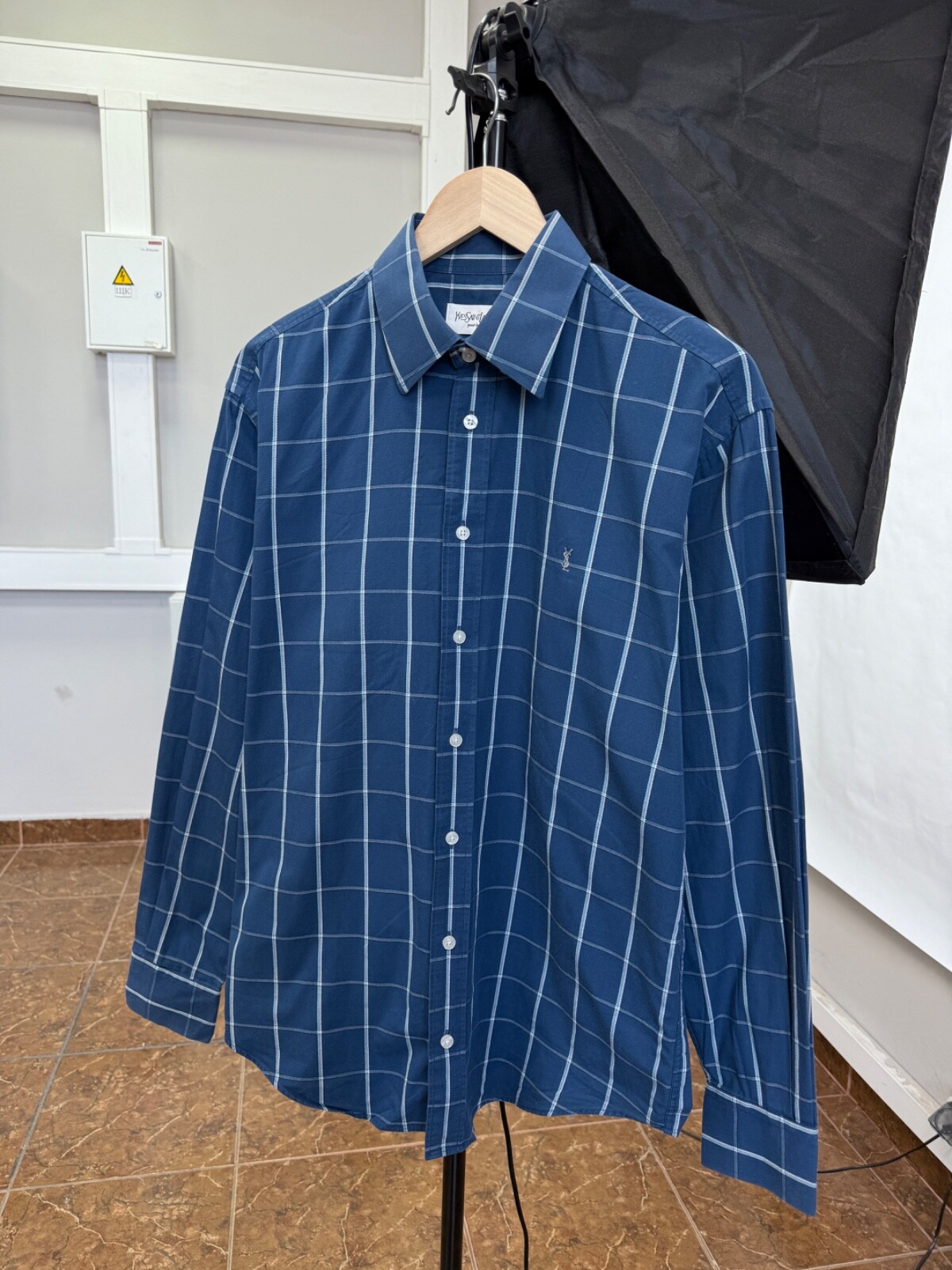 Camicia vintage anni 90 Yves Saint Laurent YSL rara retrò Y2K taglia M colore blu
