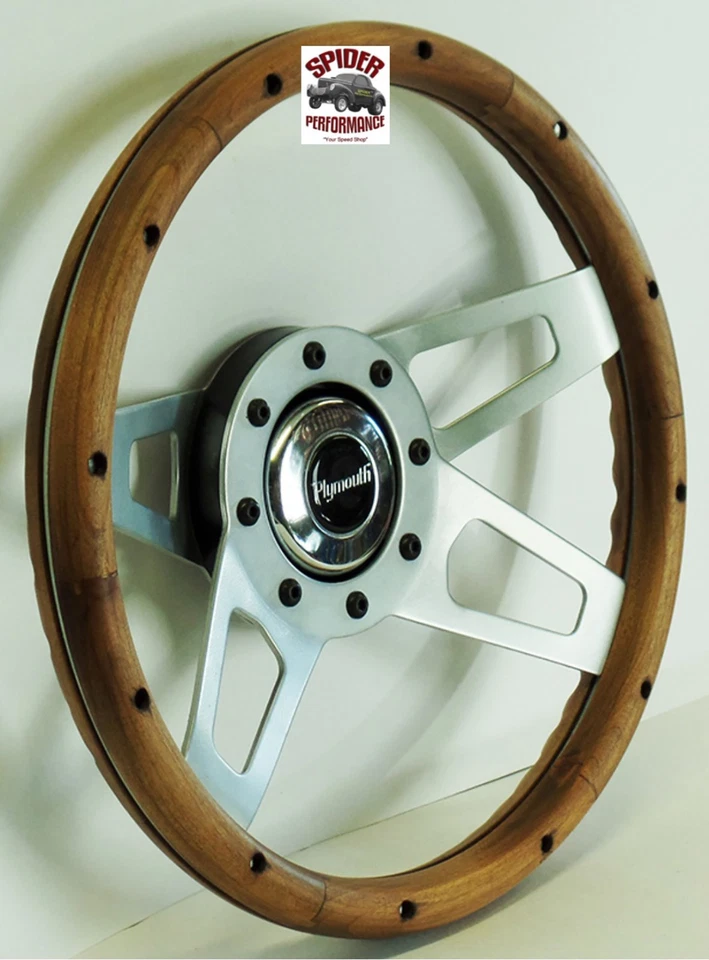 Volante de madera Plymouth 1968-1969 13 1/2" nogal Foto 2 de 4