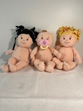 3 - Manhattan Dolls 1 - Blonde/1 - Brunette 1 - Baby W/Magnetic Pacifier 14"