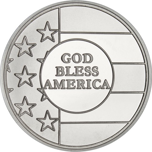 God Bless America 1oz 999 Fine Silver Round by SilverTowne in Patriotic Gift Box - Picture 2 of 8