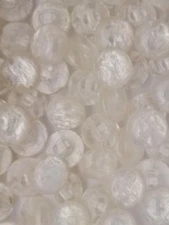 SIZE 18L - 7/16", MARBLE SHANK BUTTON, WHITE, 1 GROSS, SHINY FINISH