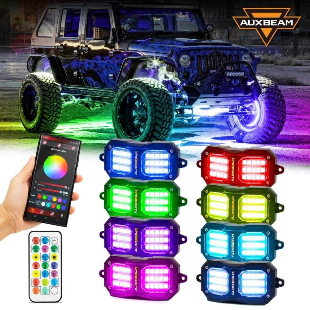 AUXBEAM 8 Pods RGB LED Rock Lights Kit Underglow Neon Light 120W Super Bright
Opens in a new window