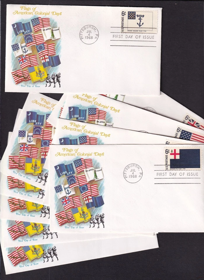1968 Historic Flags Sc 1345 thru 1354 set of 10 with Fleetwood cachets - Image 2 of 2
