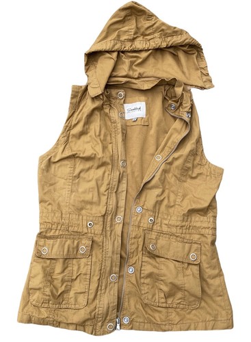 Snobbish Collection Hooded Vest Mustard Yellow Size Large Multiple Pockets