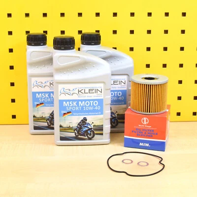 Ölwechsel-Set Ölfilter Meiwa mit Dichtungen MSK 10w40 Öl für: Suzuki GS 500 - Bild 1 von 2