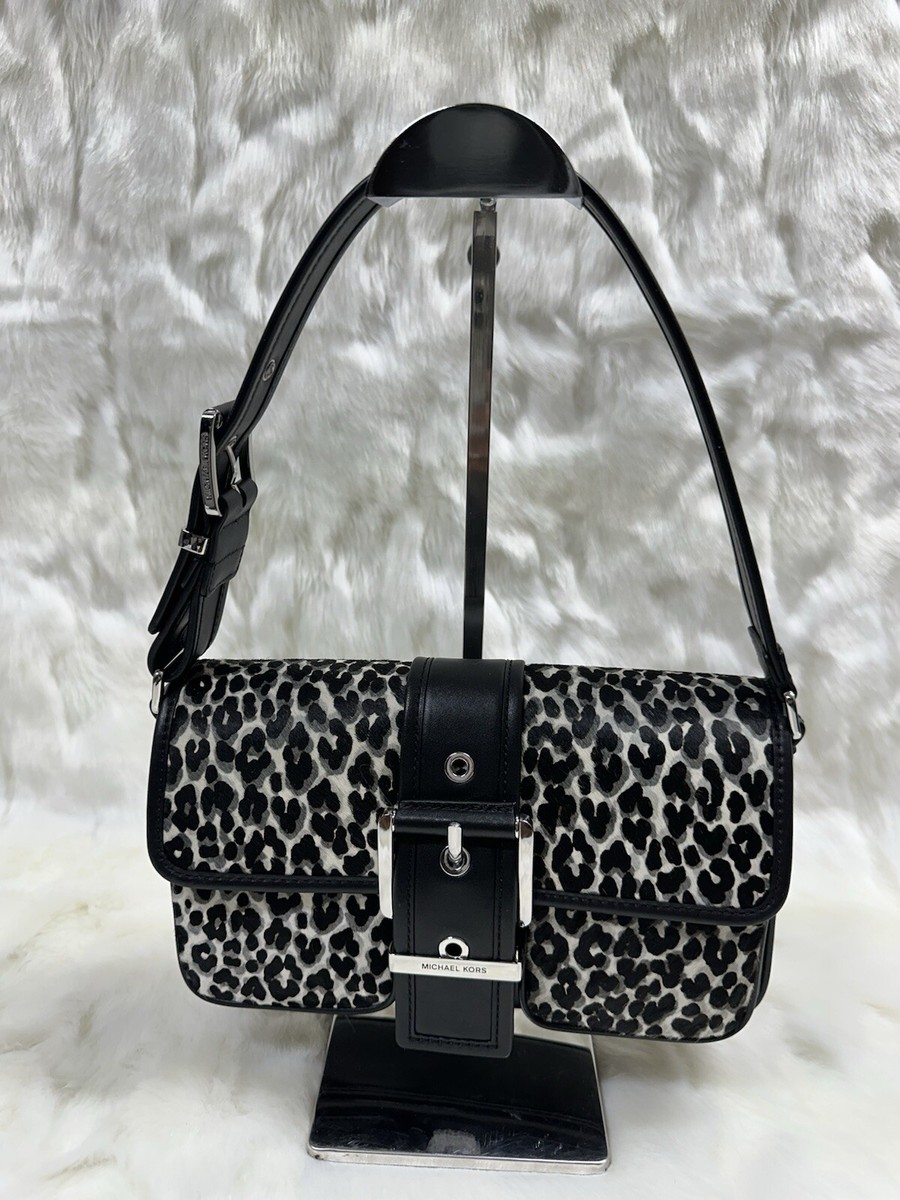 Michael Kors Colby Medium Leopard Print Calf Hair Shoulder Bag +