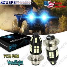2X 100W H6M Ice Blue LED Headlight Bulbs For YAMAHA GRIZZLY 660 400 450 350 125