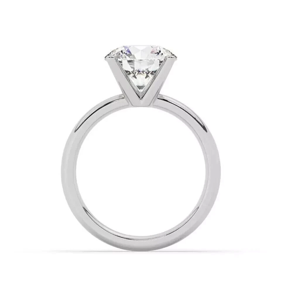 Anillo solitario redondo de platino y diamantes cultivados en laboratorio de 2,00 quilates F VS1 certificado IGI Foto 3 de 4