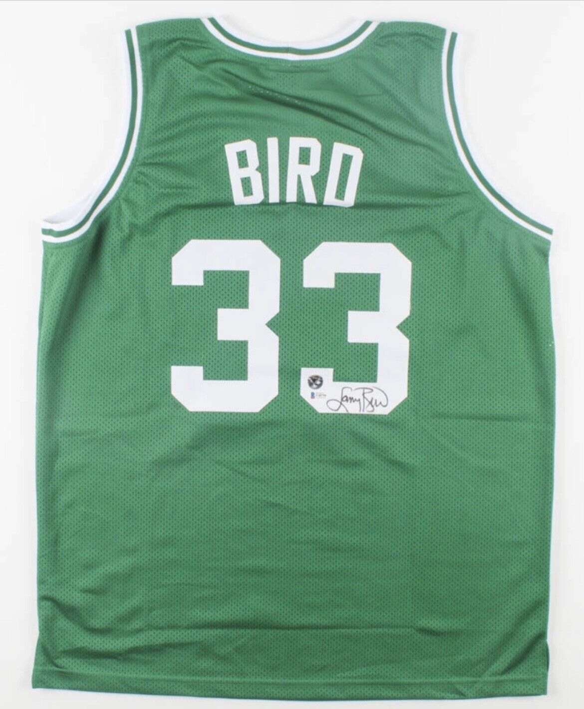 Larry Bird Autographed Signed #33 Boston Celtics Xl Green Jersey With Beckett COA-Bird Hologram
