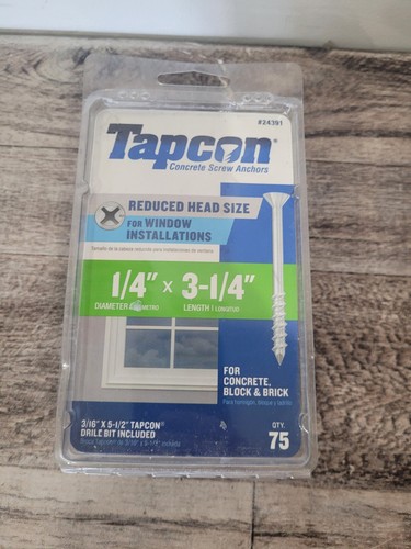 Tapcon 1/4" in. X 3-1/4" In Concrete Screw Anchors With Bit For Window Install