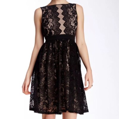 chinese dress ladies Maggy London Illusion Sleeve Midi Dress - Black main image 0