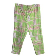 Lilly Pulitzer Size S Vintage Crop Pants Cabana Banana Stretch Green Pink Resort