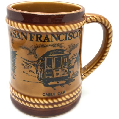 San Francisco Souvenir Collectable Coffee Cup/Mug Golden Gate Bridge Cable Car