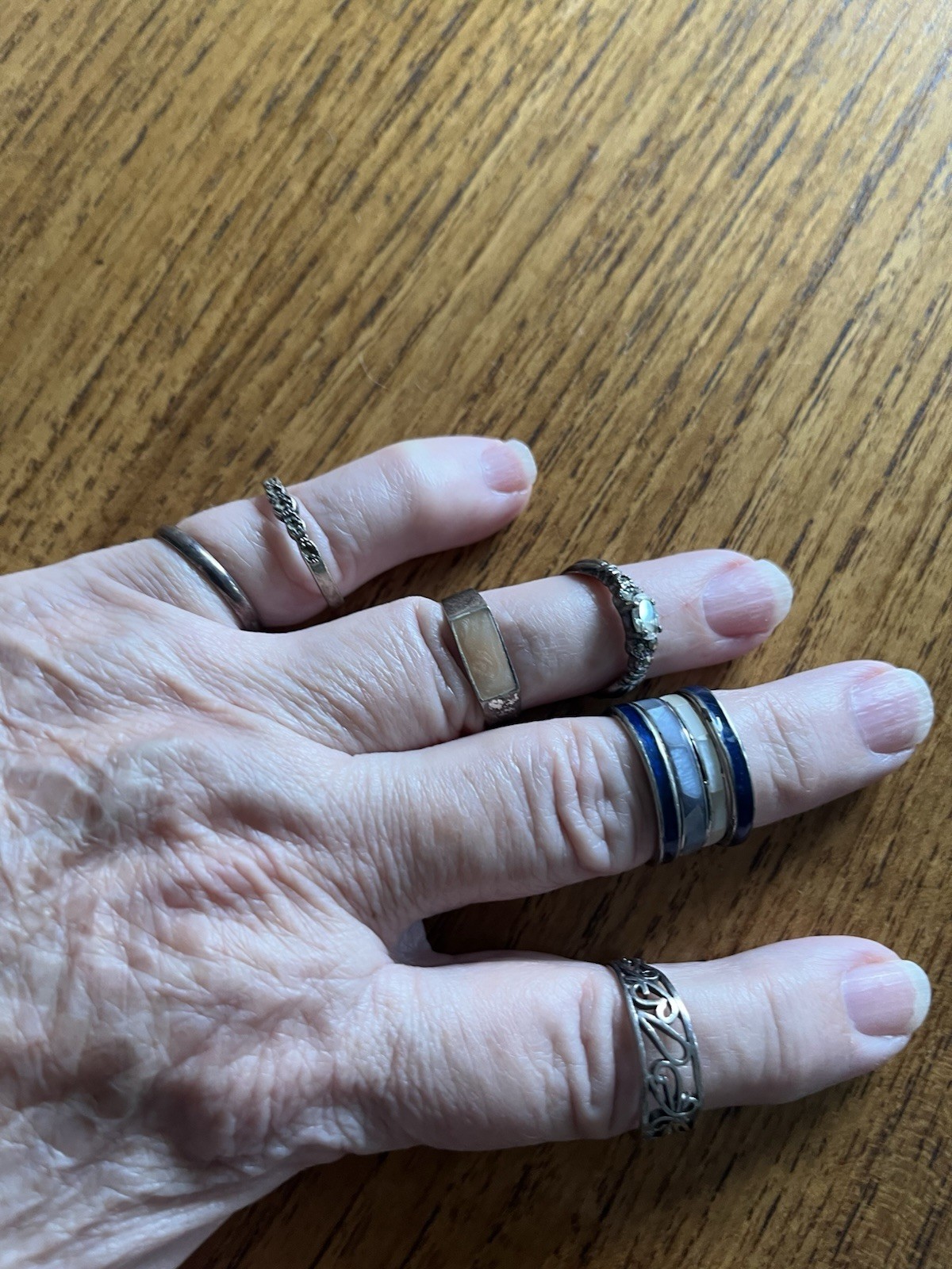 9 Silver Stackable Rings - image 1