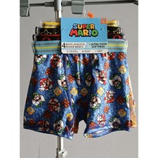 Super Mario Boys Athletic Boxer Briefs 4-Pack Size 6 Nintendo Blue Multi New