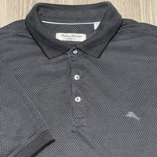 Tommy Bahama Polo Shirt Mens Size XL Island Zone Black Performance Summer