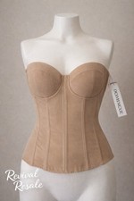 Dominique Strapless Longline Corset Bra 40D Mocha NWT Bridal Formal Shapewear