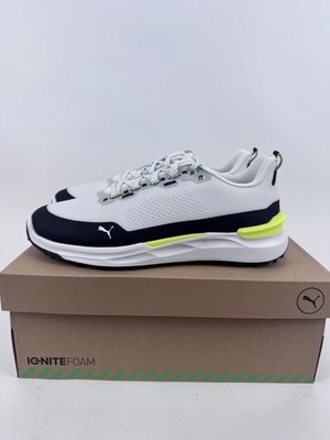 Puma Ignite Elevate X Golfschuhe Herren Größe UK 7,5 weiß schwarz gelb / 32080