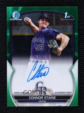 2023 Bowman Chrome Prospect Green Lava Refractor /99 Connor Staine Auto 9k6