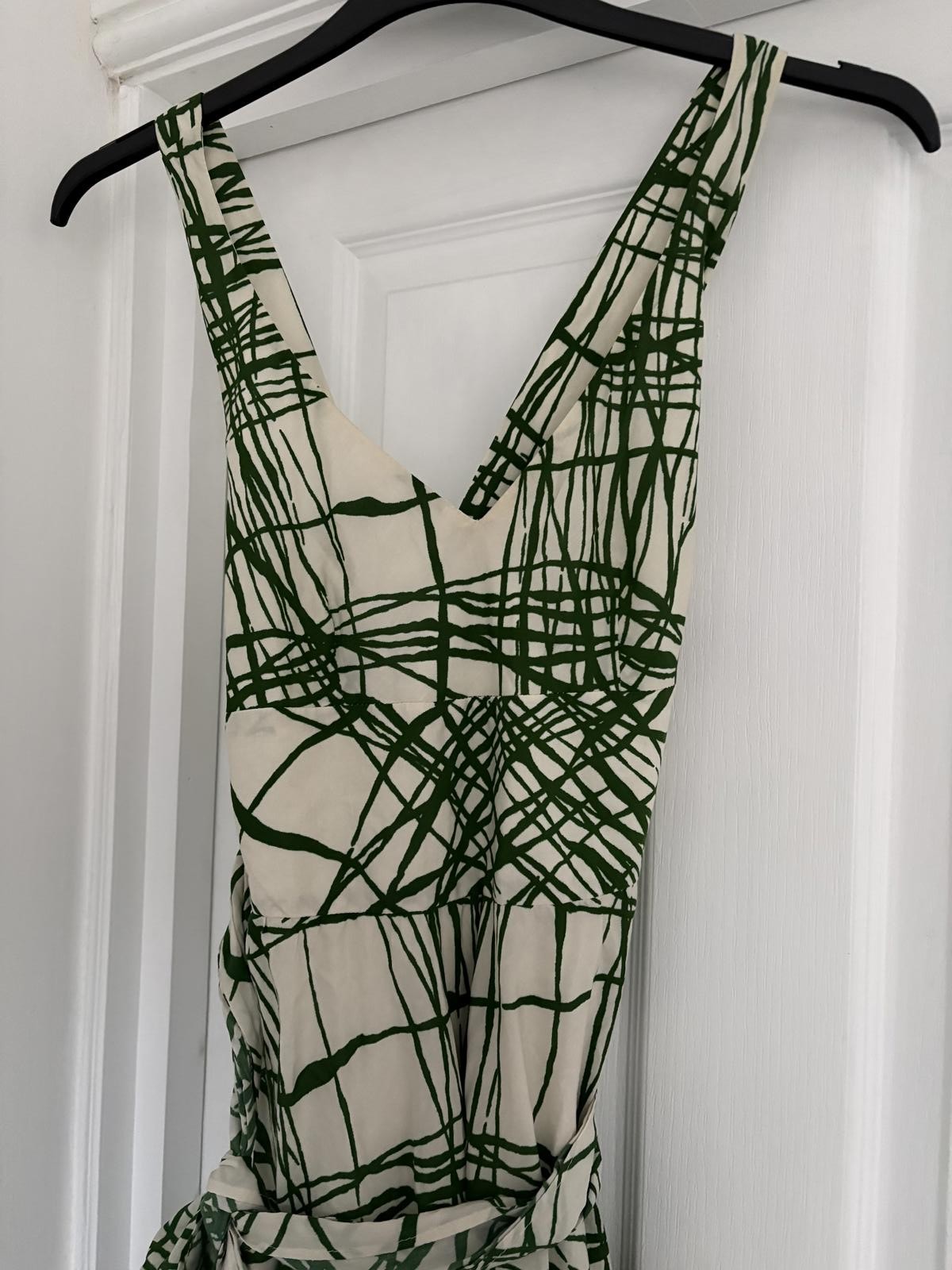 Zara Basic Cream Green Patterned Sleeveless Cross… - image 2