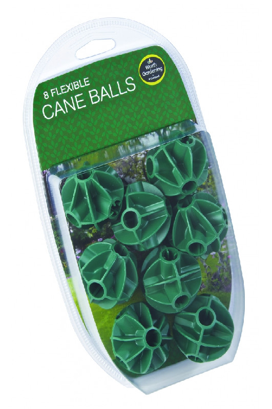 Flexible Cane Balls - For Garden Fruit Cages and Netting Frames - Pack Of 8