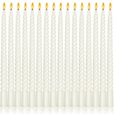16 PCS 10 Inch White Spiral Taper Candles Unscented Twisted Dripless Decor