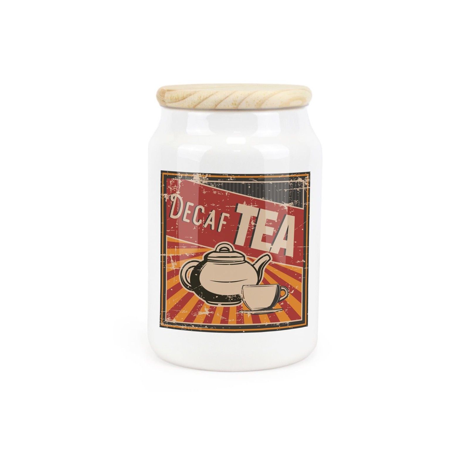 Purely Home Ceramic Tapered Retro Drinks Canister - Decaf Tea Storage Container